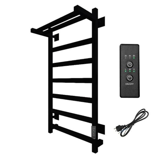 Полотенцесушитель электрический с полочкой (лесенка) Тругор Пэк сп 20 кв П 80х50 см, черный