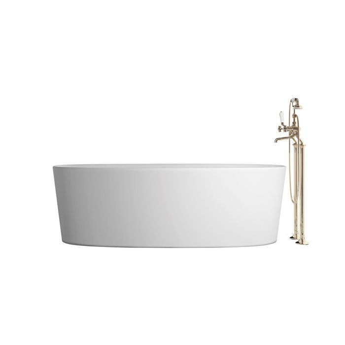 Devon Dove Ванна отдельностоящая без цоколя  из  WHITE TEC PLUS 170,5х52,8х84,6  см, цвет: белый,  в компл донный клапан с крышкой из WHITE TEC