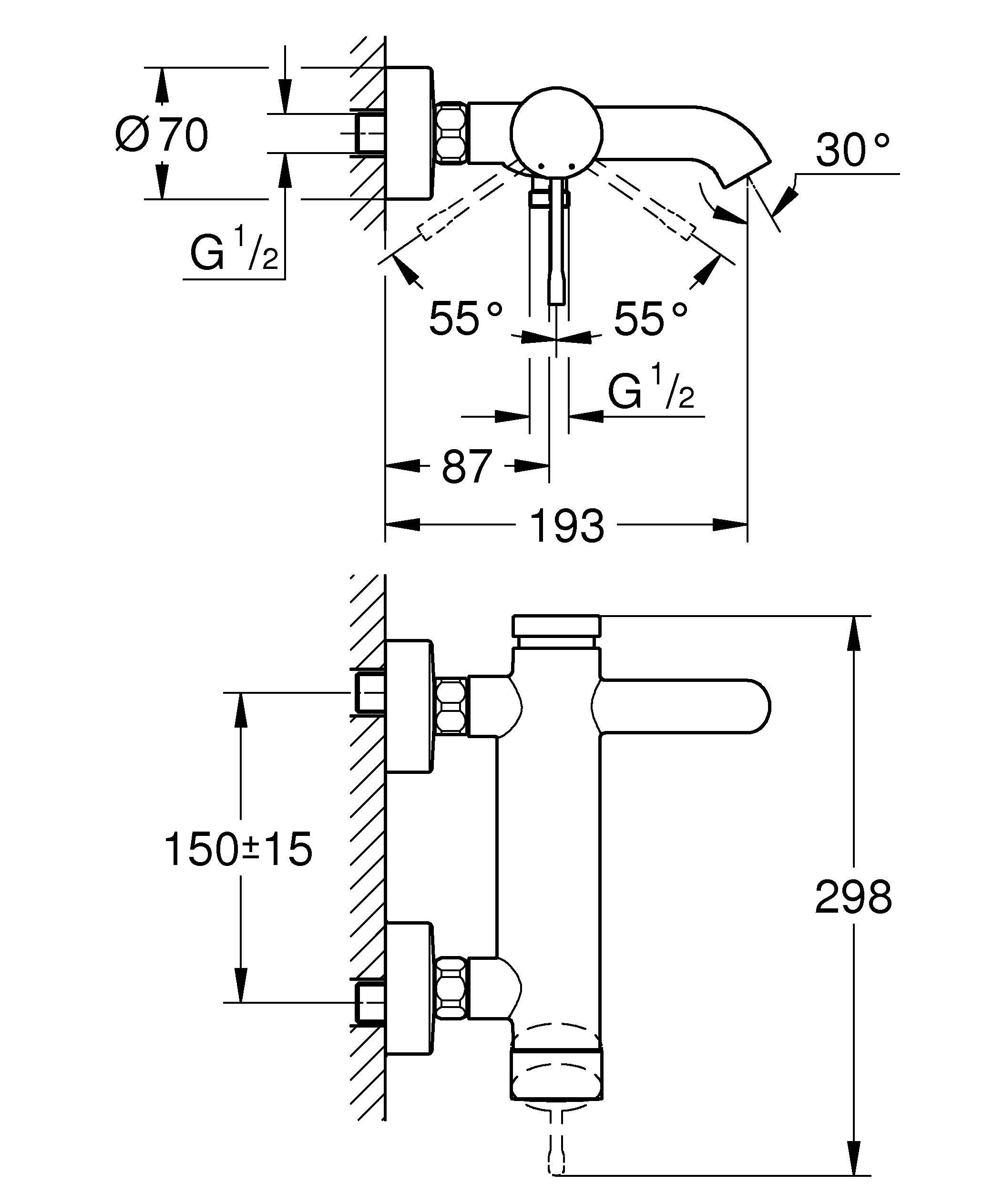 Смеситель для ванны GROHE Essence New, холодный рассвет матовый (33624GN1) Смеситель для ванны GROHE Essence New, холодный рассвет матовый (33624GN1)