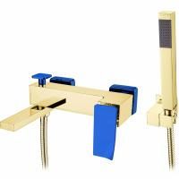 Смеситель для ванны Boheme Q 143-GUV.2 Золото Синий