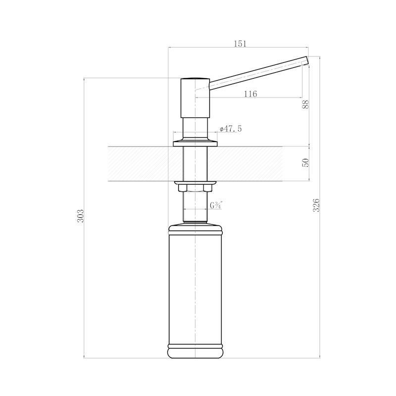 Дозатор для кухонной мойки Florentina МАРКО 707.728.0000.201, жасмин, артикул 707.728.0000.201