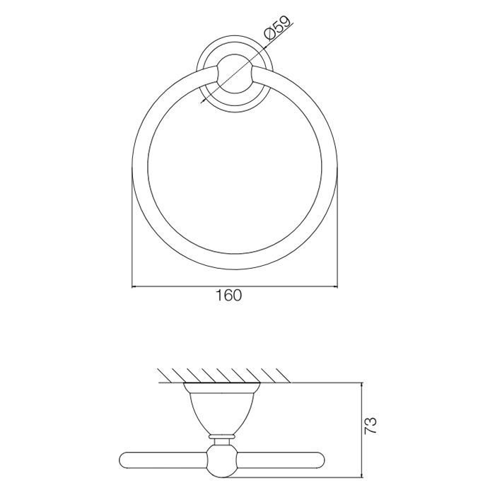 Fima Carlo Frattini Accessori Полотенцедержатель-кольцо, подвесное, цвет: золото, артикул F6042/1OR