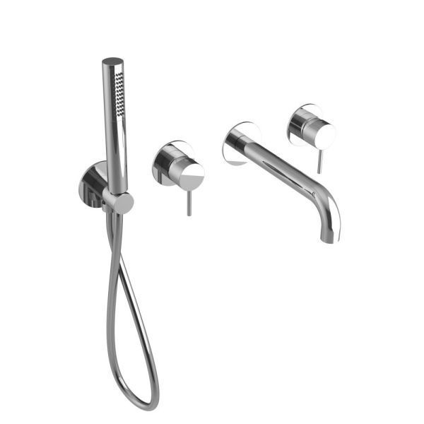 Oioli Micro, встраиваемый в стену смеситель для ванны (излив 22.1 см), без вн/ч OIPIVA35002E, цвет брашированное золото