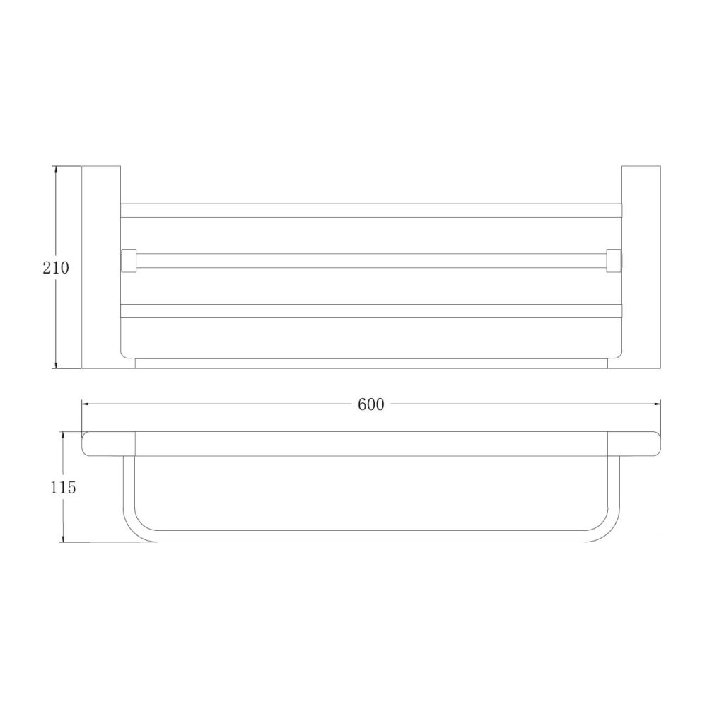 Полка для полотенец BELZ B90724, оружейная сталь