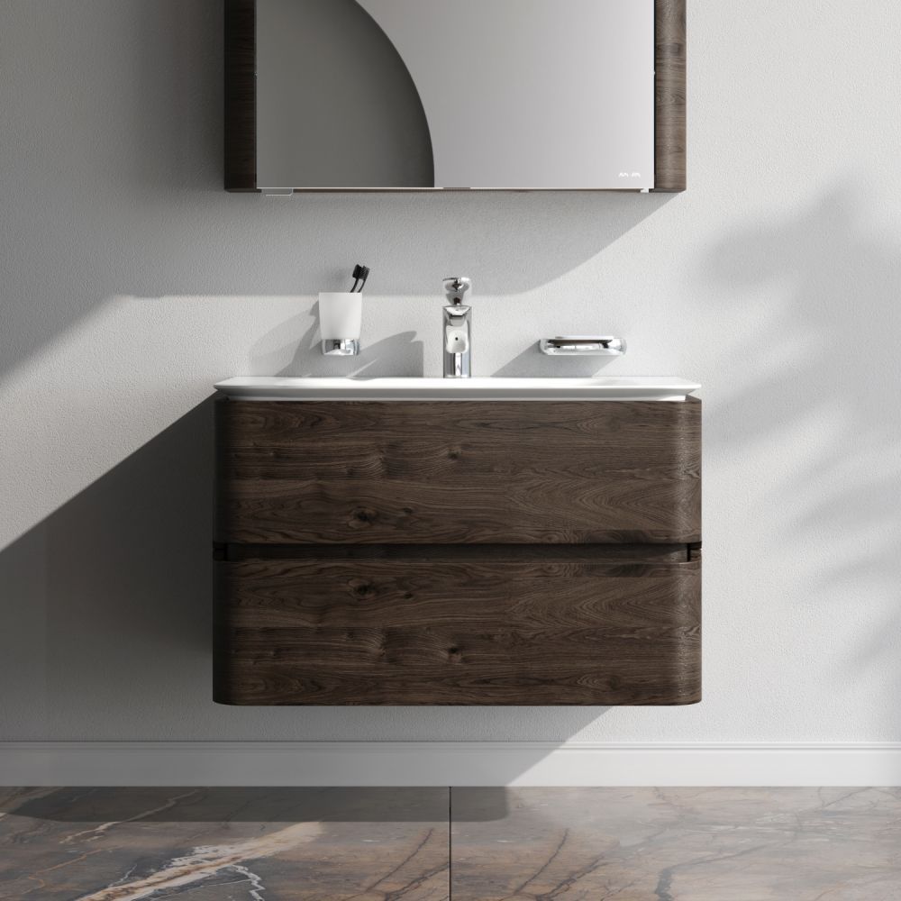 M30FHX0802TF Sensation, База под раковину, подвесная, 80 см, ящики, табачный дуб, текстурированная, M30FHX0802TF Sensation, База под раковину, подвесная, 80 см, ящики, табачный дуб, текстурированная,