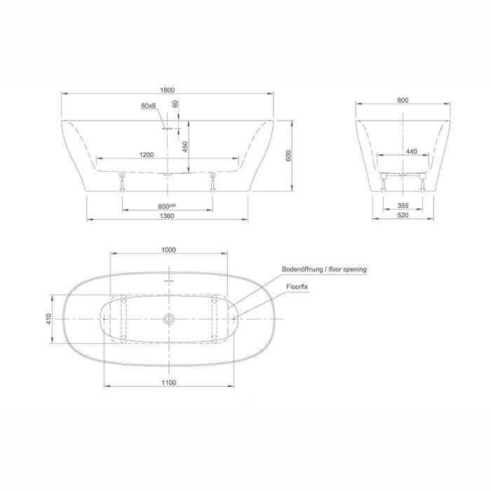 KNIEF Слив перелив с системой Click-Clack, с гибким шлангом и горизонтальным отводом, цвет хром (смонтирован на ванне)