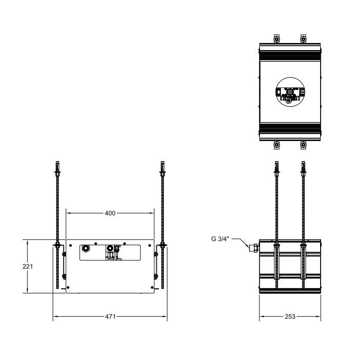 GESSI BINARIO Профиль линейный 250 мм., для 1 модуля, установка Easy-Fix, цвет Black XL
