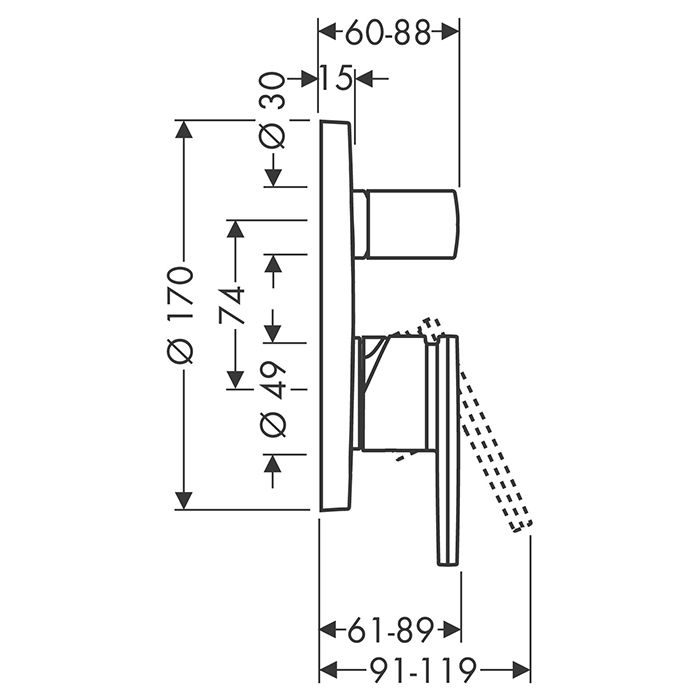 AX Citterio Смеситель для ванны , цвет шлифованная бронза