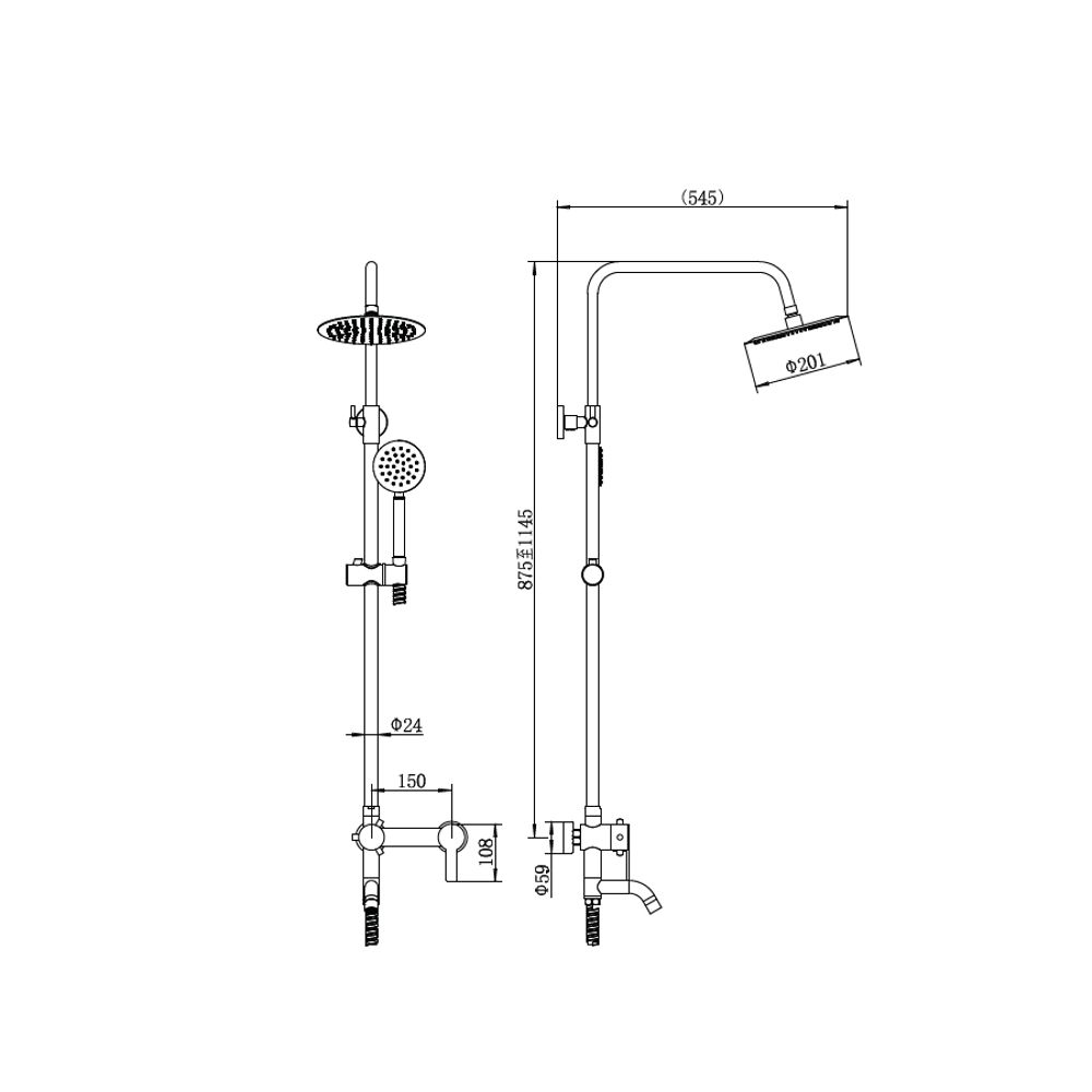 Душевая система FASHUN A52422, сатин, артикул A52422