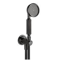 GESSI VENTI20 Комплект для душа с ручным душем, шлангом 1500 мм., держателем с подводом воды, цвет Black Metal PVD