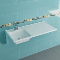 Раковина над стиральной машиной "Лидер 1000*482" ш/гл  левый, без кронштейнов  (кронштейн для рак. Юпитер)