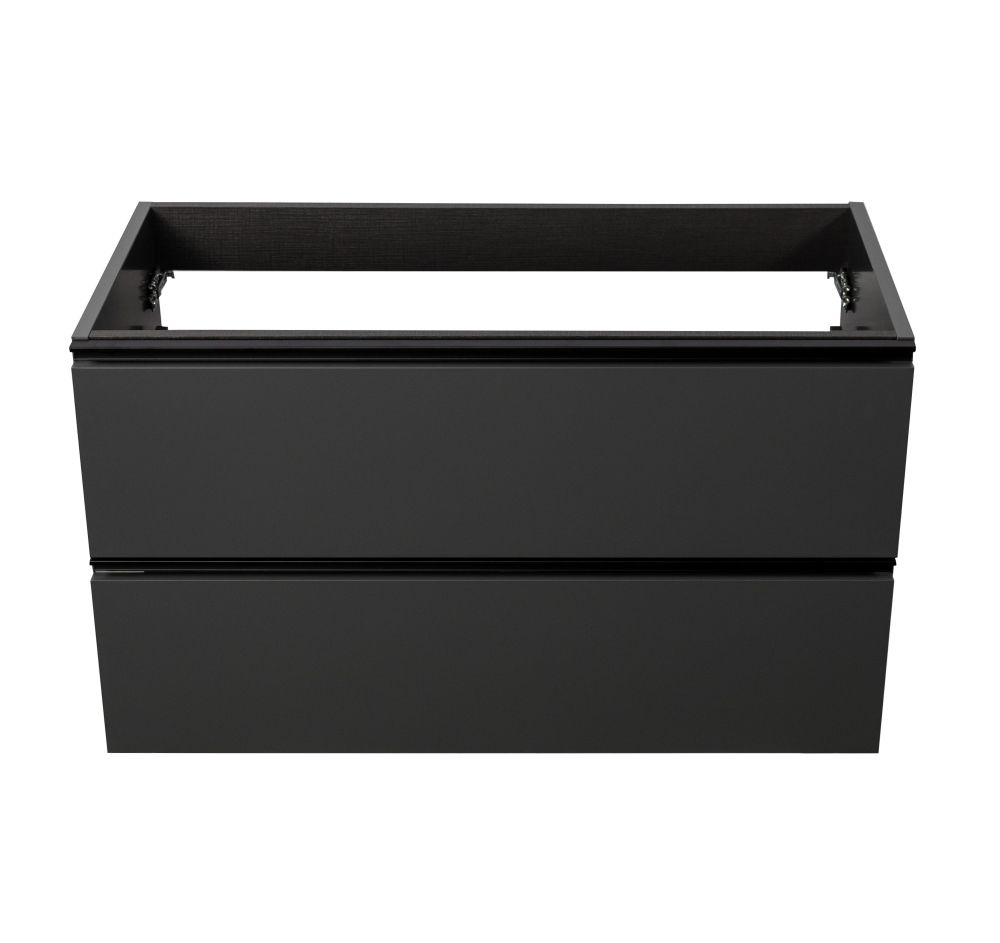 Visobath Granada, тумба 120 см, 2 ящика c черными ручками, цвет пепельный матовый лак (Ceniza), артикул 87545/87608
