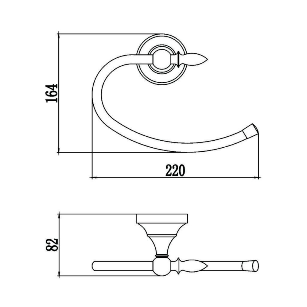 Полотенцедержатель Savol S-06860B, золото, артикул S-06860B