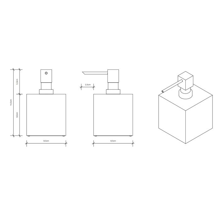 Decor Walther Cube DW 475 Дозатор для мыла, настольный, цвет: никель сатинированный ЗАКАЗ ПО ЗАПРОСУ