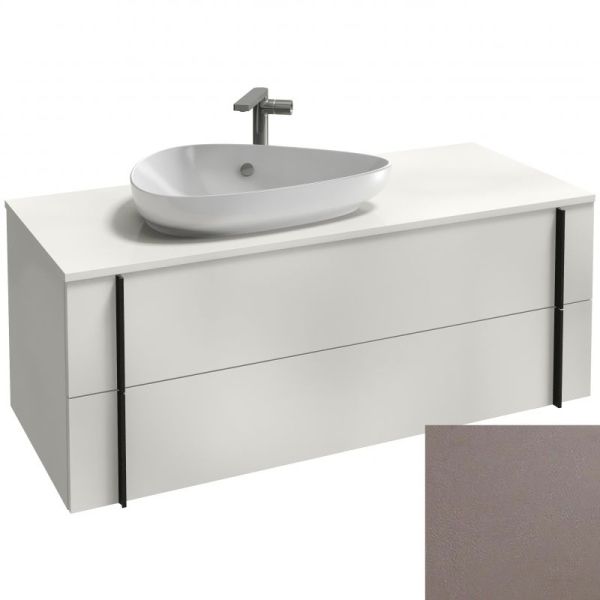 EB3041-NR2 тумба под раковину NOUVELLE VAGUE 2 ящика /120x51,2x46,8/ (коричневая кожа)