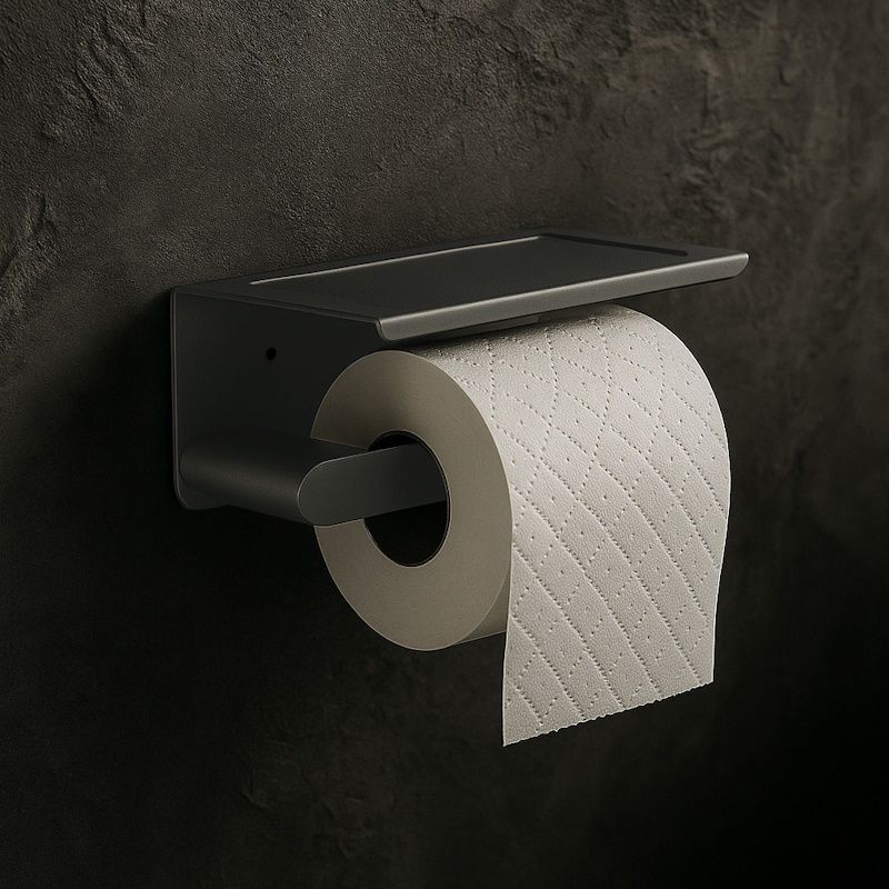 Держатель для туалетной бумаги с полочкой Knotlor PH102GM, оружейная сталь, артикул PH102GM
