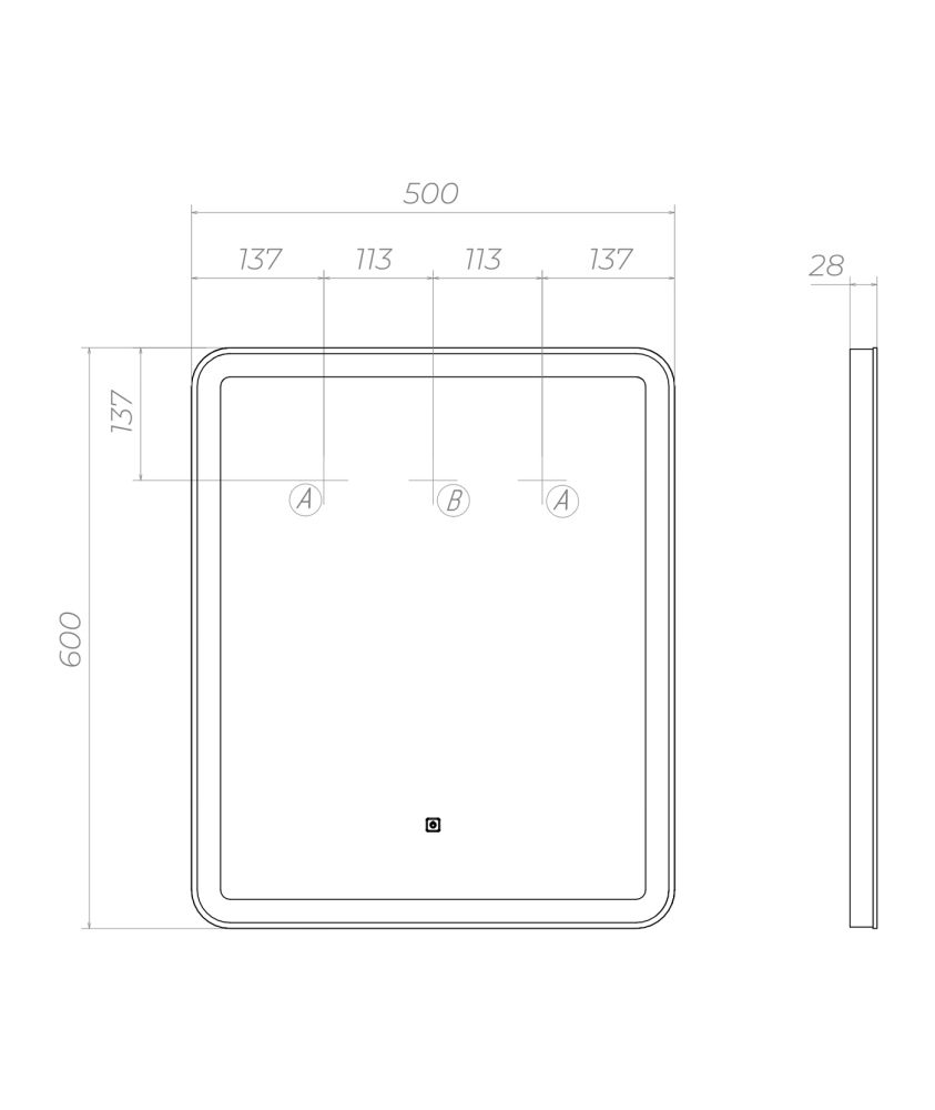 Зеркало VIGO Flam z.FLA.50.CLASSIC, 50 см, артикул z.FLA.50.CLASSIC