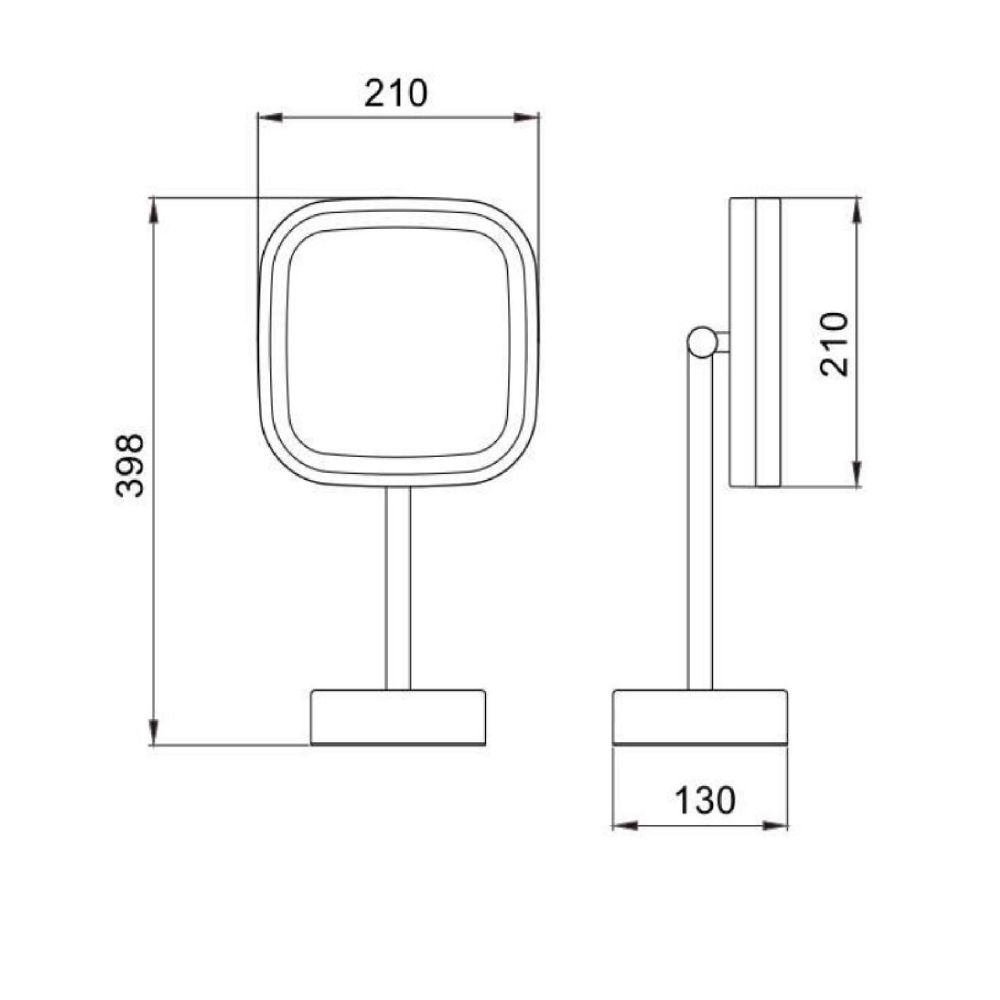 Зеркало косметическое JAVA S-M331H, черный, артикул S-M331H