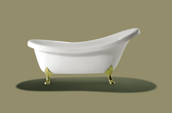 Knief Victorian Ванна отдельностоящая 1745х830хh810/650мм, цвет белый с 4-мя ножками типа &quot;лапа льва&quot;,цвет св/золото (продается со сливом 0100-091-01)