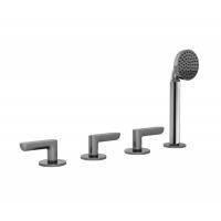 Fantini Icona Deco Смеситель на борт ванны, 4 отв., без излива, с ручн.душем, цвет: хром