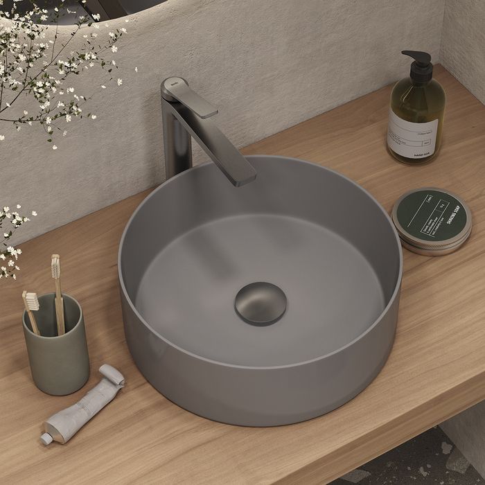 Выпуск для умывальника без перелива, матовый графит, Slide, IDDIS, (SLIGM10i88), артикул SLIGM10i88