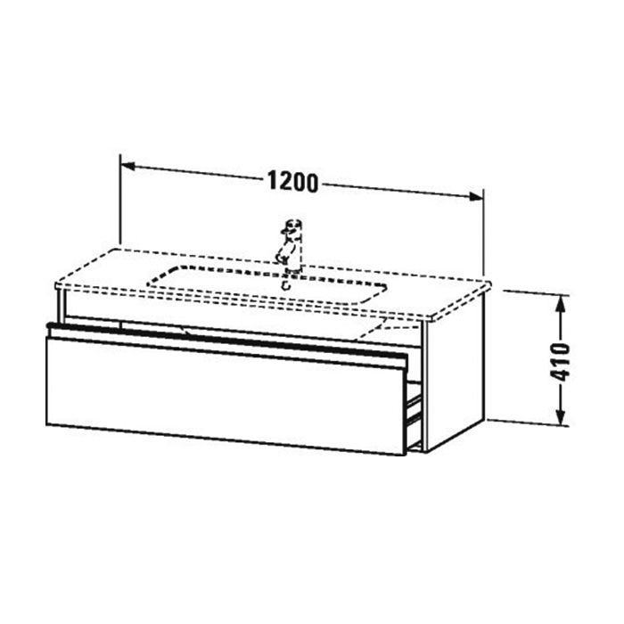 Duravit ME by Starck Раковина для мебели с перел., с 1 отв. под смес., 1230x490мм, Цвет: Белый, артикул 2336120000