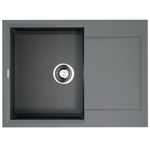 Мойка, OMOIKIRI, Sakaime, с крылом, ширина, мм-680, глубина, мм-500, высота, мм-230, тип установки-встраиваемый, отверстия для смесителя-6 промаркированных, с переливом, сифон и донный клапан в комплекте, материал-Tetogranit, крепления в комплекте, цвет-L