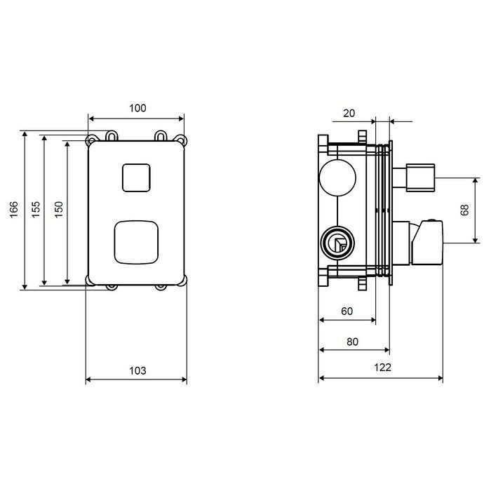 Смеситель для душа скрытого монтажа EXCELLENT Keria Q AREX.2046CR (хром)