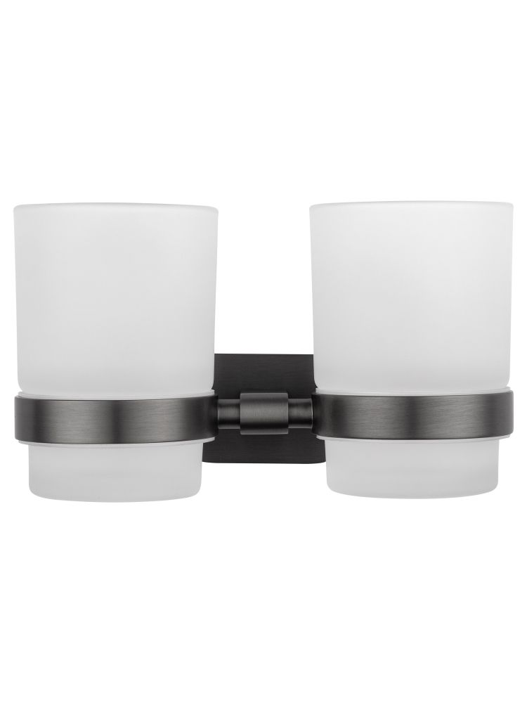 Два стакана для зубных щеток с держателем WONZON & WOGHAND GRAFFITY, Темный графит (WW-9328-GM)