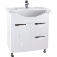 Тумба под раковину Bellezza Глория 75 4639512120010 с бельевой корзиной Белая