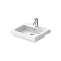 Раковина, Duravit, Vero, ширина, мм-550, глубина, мм-465, высота, мм-180, тип установки-встраиваемый сверху, отверстия для смесителя-1, перелив-есть, материал-керамика, цвет-белый, с плоскостью под смеситель