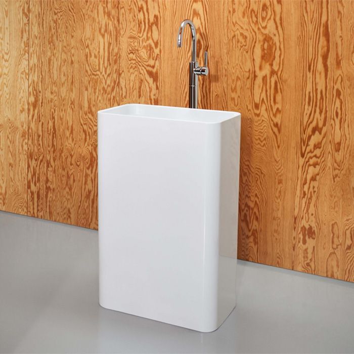 BETTE Art Monolith Раковина свободност-я 60х40хh90см, без отв под см, c перелив/сифон/донным клап, мат-л: сталь-эмаль, цвет:белый