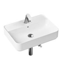Комплект 5 в 1 Lavinia Boho Bathroom Sink Slim 21510290, накладная фарфоровая раковина 60 см, смеситель, латунный сифон, донный клапан quick-clac, угловые вентили 2 шт.