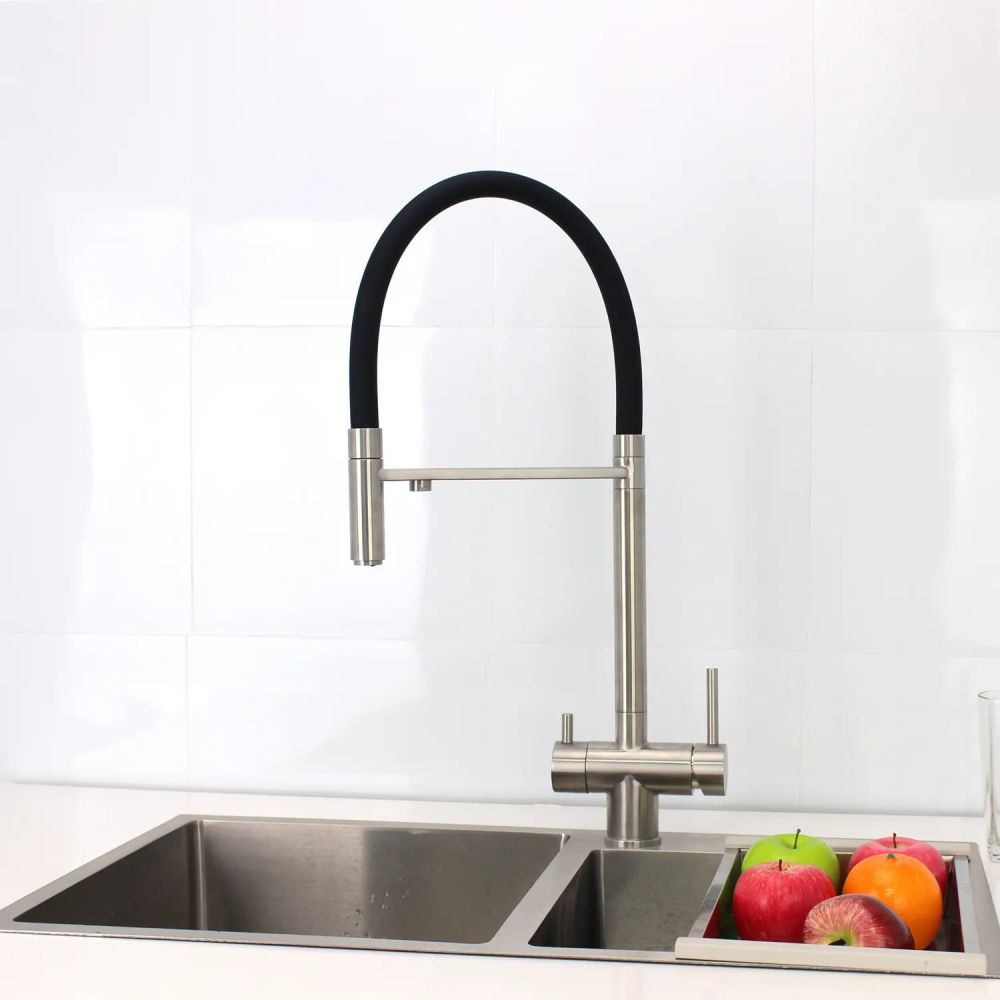 Смеситель для кухни с гибким изливом и подключением фильтра Maretti Calabria S CAS31RGF19, сатин, артикул CAS31RGF19