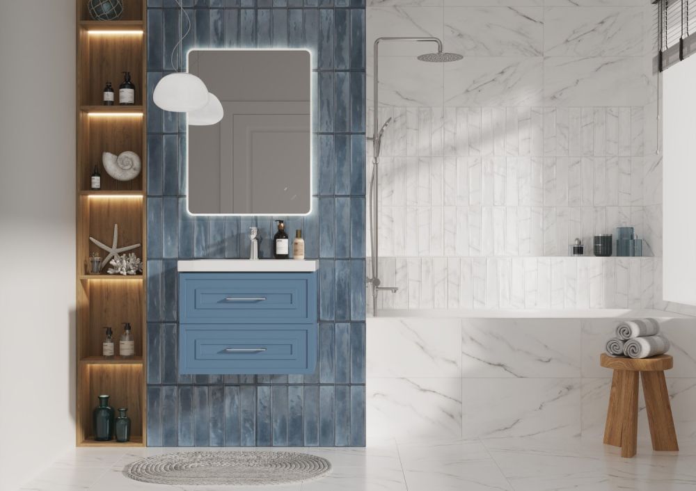 Тумба подвесная Cersanit CLASSIC 60 голубой матовый под раковину S-UM-COM60/1-w (COMO 60) (69088), артикул 69088