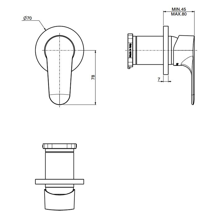 Fima Carlo Frattini Serie 22 Смеситель для душа, встраиваемый, цвет: хром