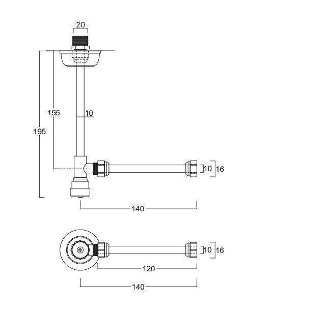 SIMAS Accessori Угловой кран, цвет бронза