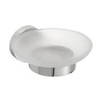 Мыльница X-ROUND стеклянная с подставкой, настенная, 110x55x125 мм, хром, Sapho