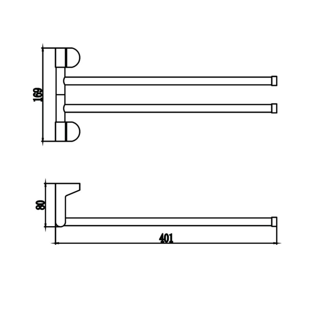 Полотенцедержатель Savol S-007302, хром