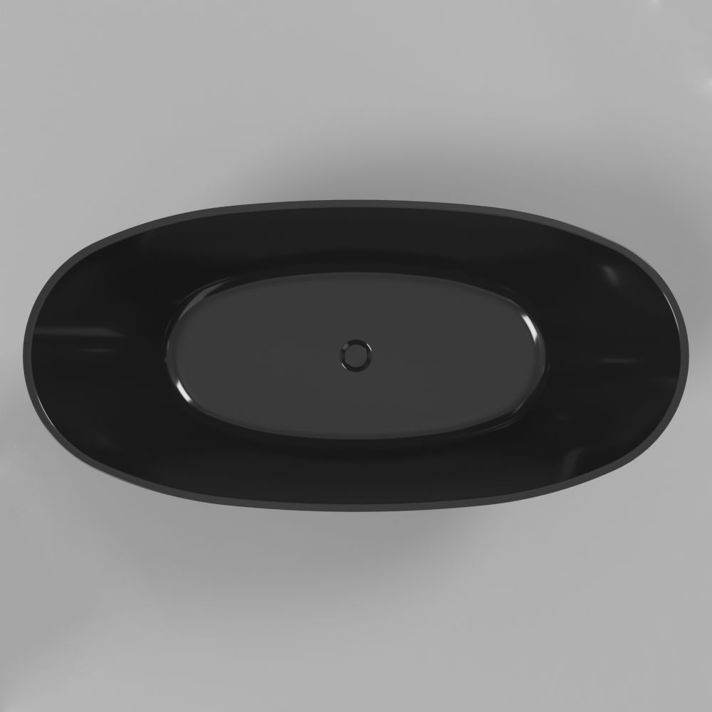 Ванна WHITECROSS Onyx B 160x75 (черный глянец) иск. камень