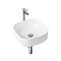 Комплект 3 в 1 Lavinia Boho Bathroom Sink Slim 21510234, накладная фарфоровая раковина 40 см, смеситель с донным клапаном, латунный сифон