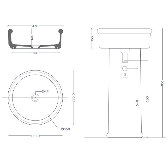 ARTCERAM Brera Раковина настольная Ø 43 см, цвет черный матовый