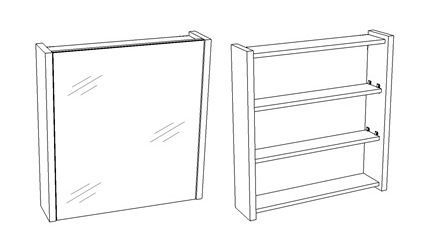 Зеркало-шкаф "Верона 65" универсальное, антик