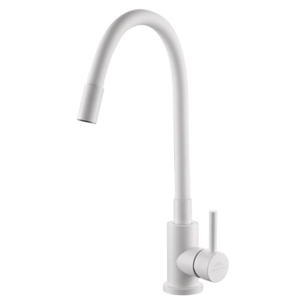 Смеситель для кухни с гибким изливом FASHUN A54101N-8A, белый