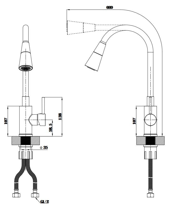 Смеситель для кухни ESKO  K47BB