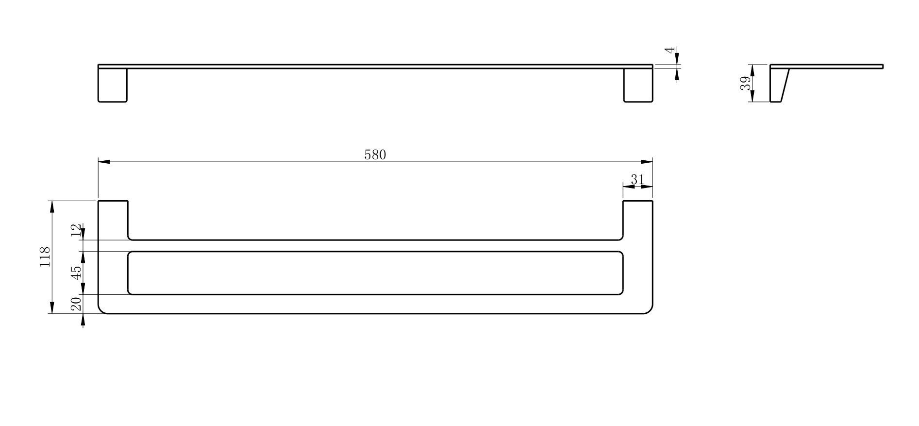 Полотенцедержатель двойной WONZON & WOGHAND, Хром (WW-V2102-CR)