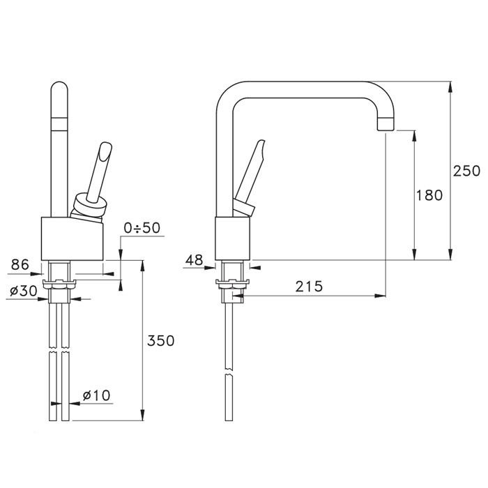 Stella Box Смеситель для мойки на 1 отверстие 3230, цвет: хром