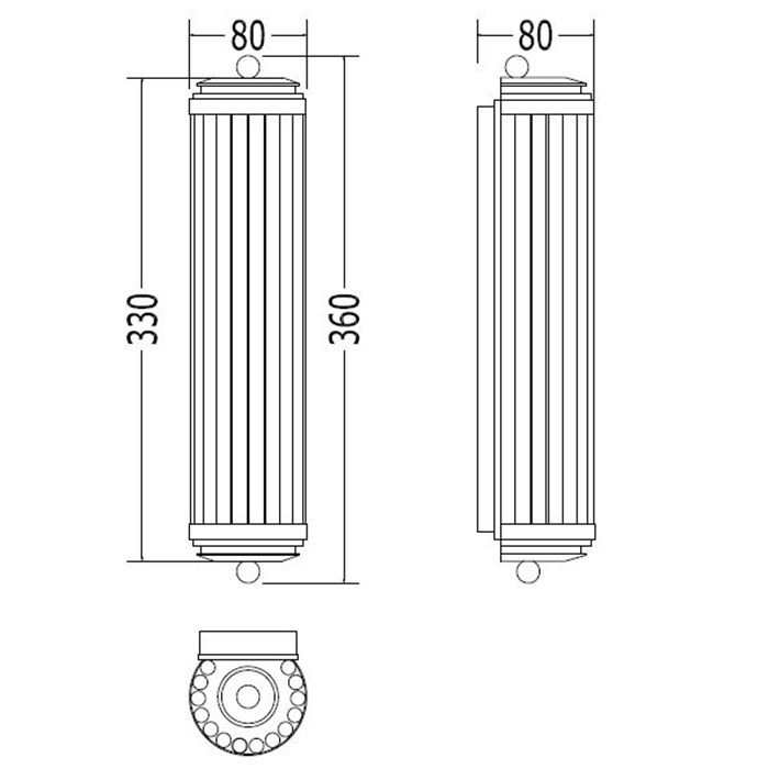 Devon Chicago  Светильник настенный 80x360xh80 мм, IP44, фурнитура: хром