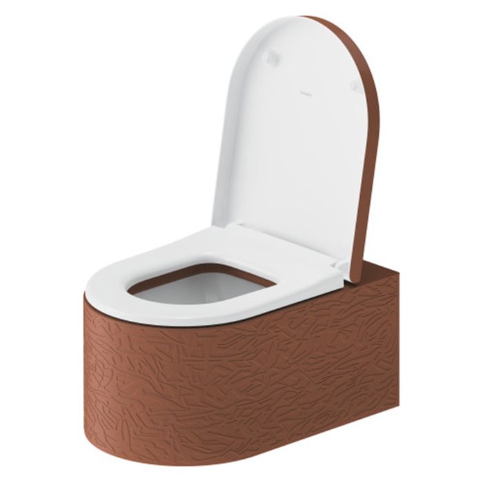 Duravit  Millio Унитаз подвесной  декор &quot;Pattern&quot;  370х570 мм, крепление в компл.,цвет матовая корица