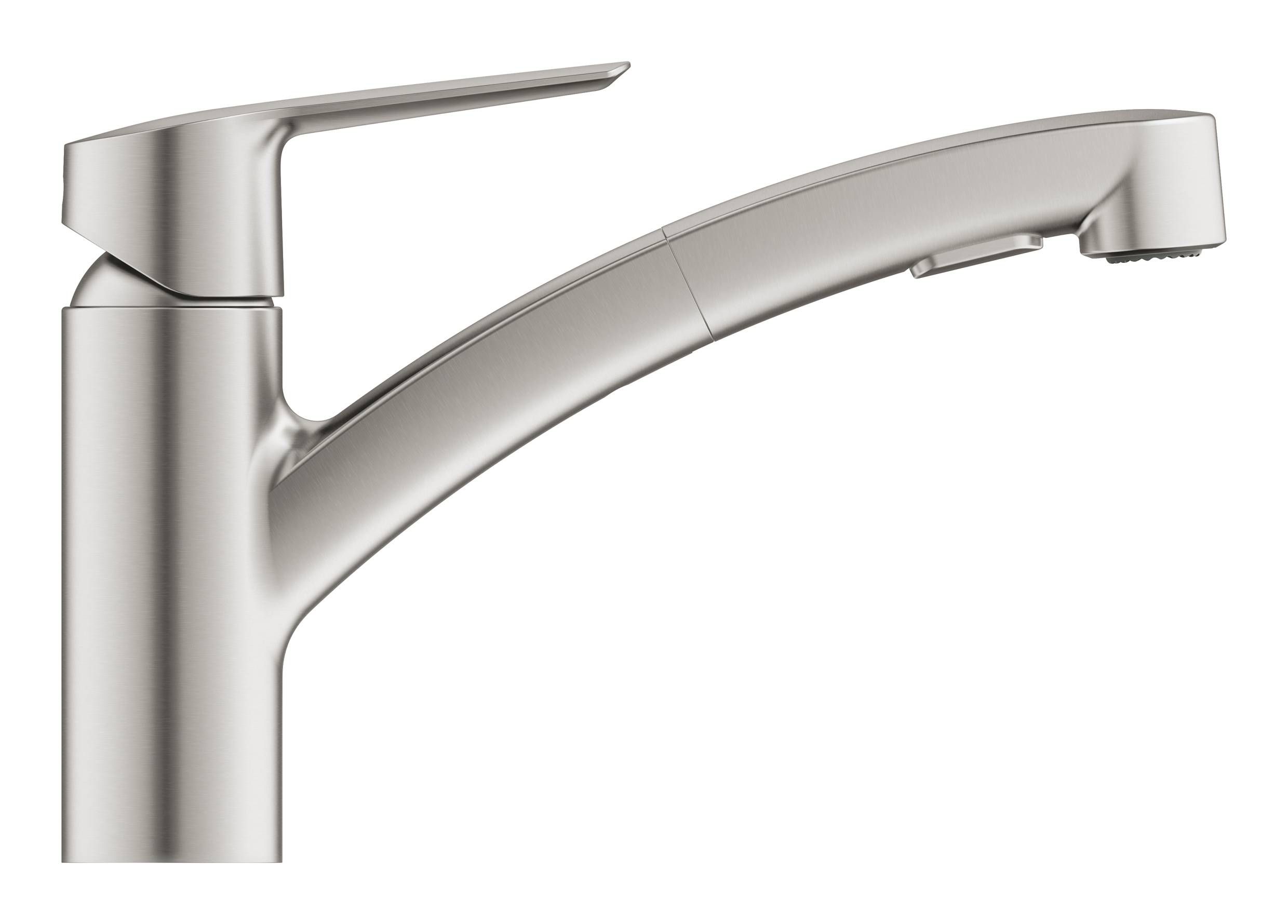 Смеситель для кухни с низким выдвижным изливом GROHE Start, суперсталь (30531DC1) Смеситель для кухни с низким выдвижным изливом GROHE Start, суперсталь (30531DC1)